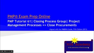 PMP® Exam Prep Online, PMP Tutorial 61 | Monitoring & Controlling Process Group | Close Procurements