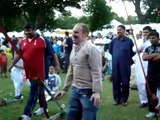 Crazy guy dancing on Bhangra at Bradford Mela Fest