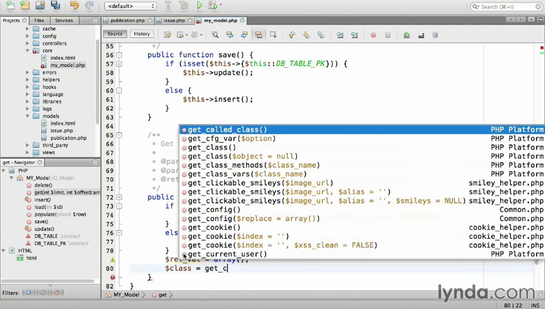 Lynda. Up and Running with PHP CodeIgniter / Section 3 - 3. Saving  magazines using active records - video Dailymotion