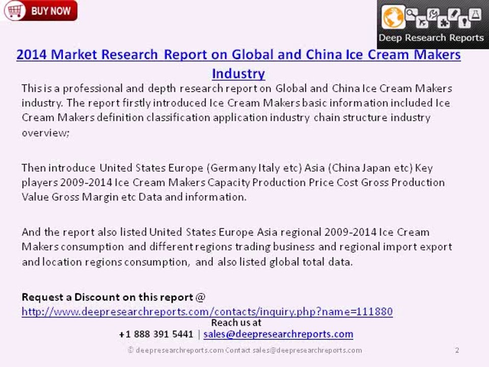 Global and Chinese Ice Cream Makers Market Trends & Analysis 2020