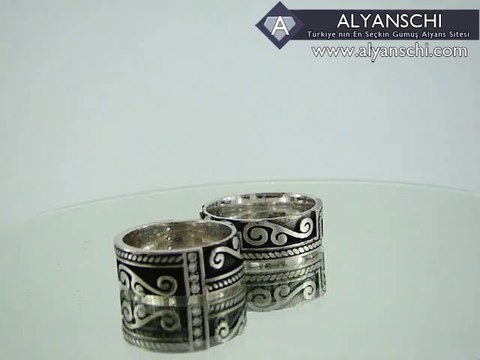 İki Parçalı Sonsuzluk Desenli Gümüş Alyanslar