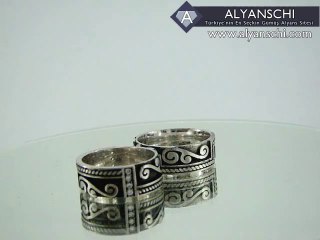 İki Parçalı Sonsuzluk Desenli Gümüş Alyanslar