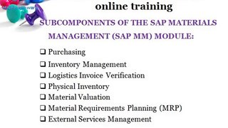 Online Sap Material Management Training In USA,UK,CANADA