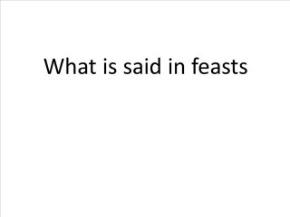 What is said on Feasts of muslims