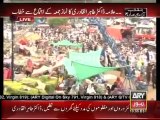 Dr. Tahirul Qadri is addressing gathering for juma prayer outside Parliament of Pakistan