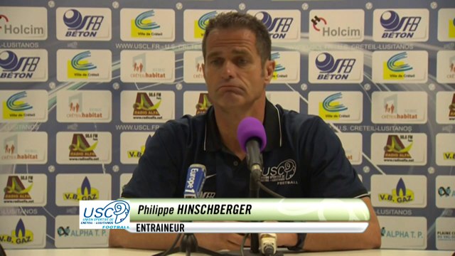 Conférence de presse US Créteil-Lusitanos - Chamois Niortais (1-1) : Philippe HINSCHBERGER (USCL) - Régis BROUARD (NIORT) - 2014/2015