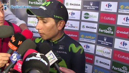 La Vuelta 2014 - Nairo Quintana à l'arrivée de la 1e étape