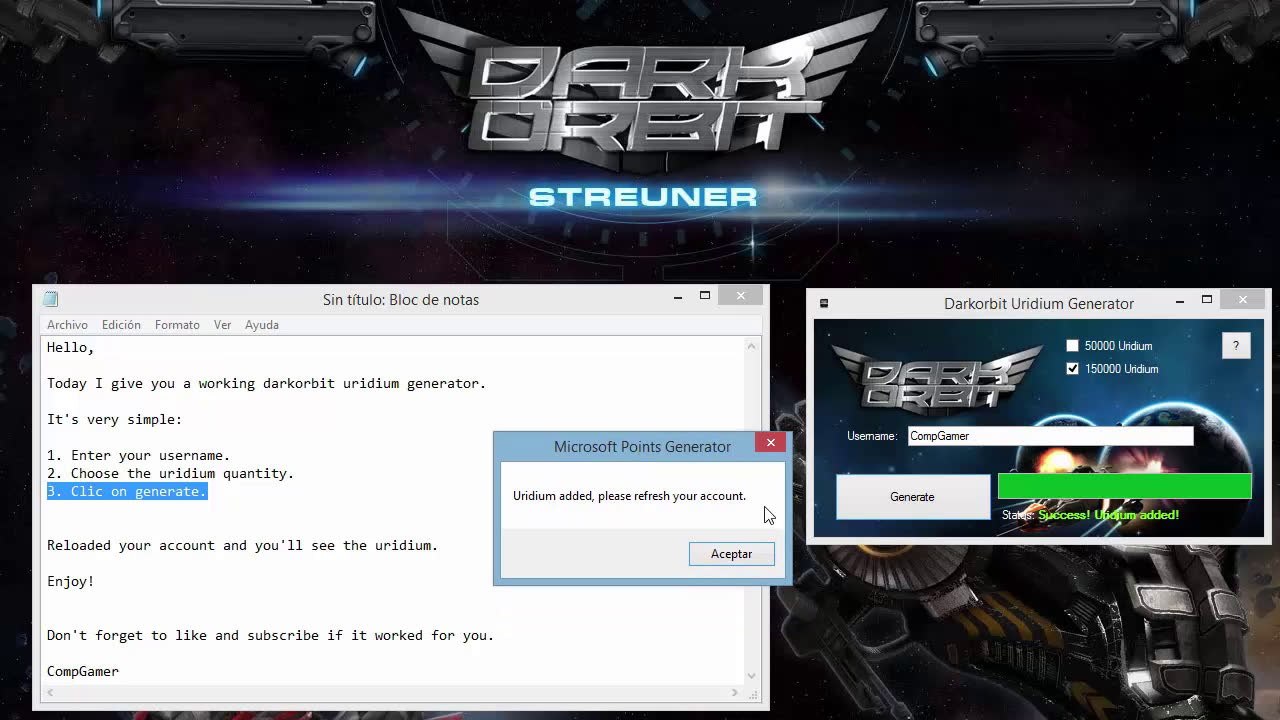 Dark Orbit Uridium Generator 2014 (All Servers) - How to get Free Uridium on Dark orbit 2014