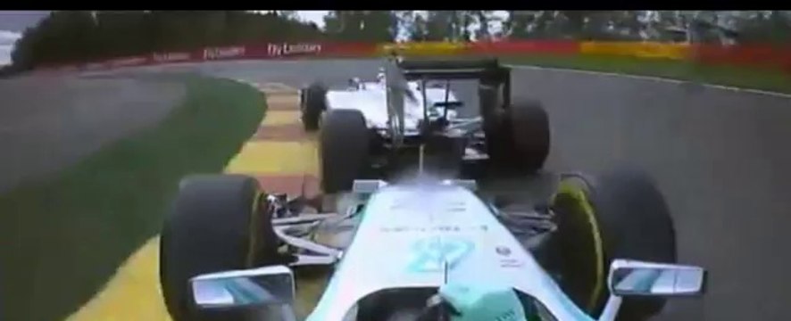 F1 2014 Belgian GP - Hamilton & Rosbeg Overtake Incident