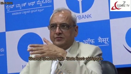 Sharad Sharma, MD-State Bank of Mysore briefing financial results for the quarter ended 30th June 2014