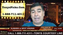 West Virginia Mountaineers vs. Alabama Crimson Tide Pick Prediction NCAA College Football Odds Preview 8-30-2014