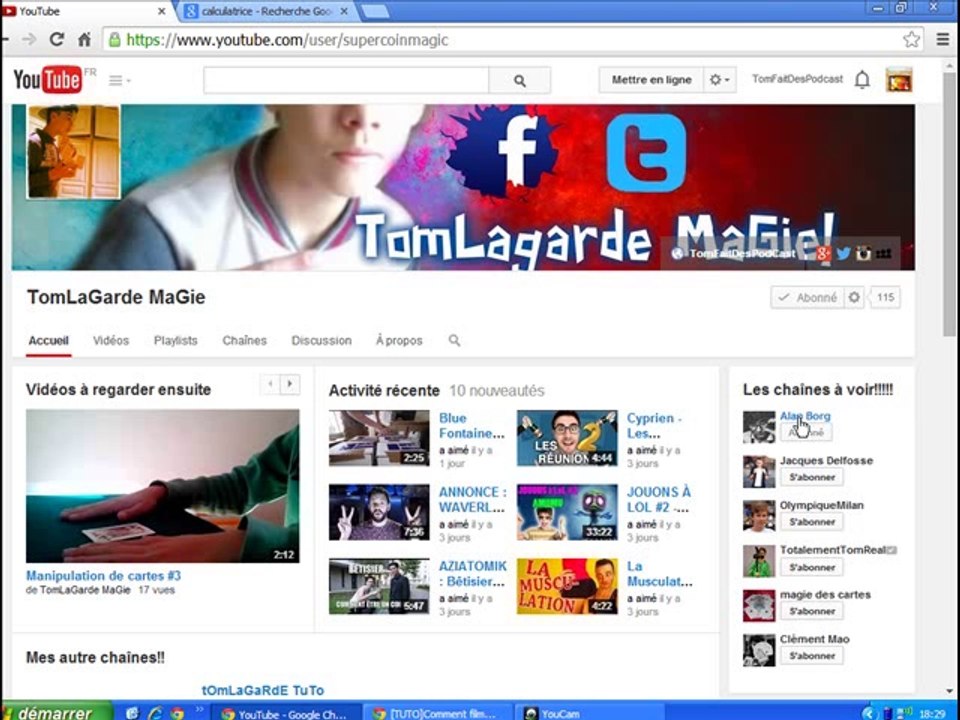 Ma chaine youtube !