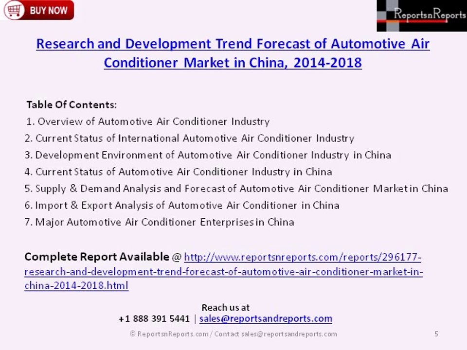 China Automotive Air Conditioner Industry Research Report for Forecast Period of Four Years from 2014-2018
