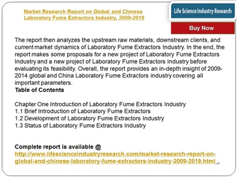 Global and China Laboratory Fume Extractors Industry 2019