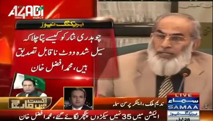 Jeli Wot Ki Tasdeiq Ho gai  Sec ECP Afzal Khan Election 2013