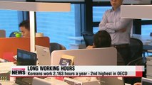Working hours in Korea 2nd highest among OECD nations