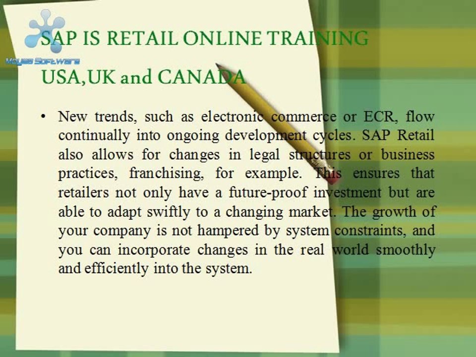 sap is Retail online training USA,UK and Canada
