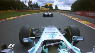 Hamilton Rosberg Accident Belgium GP 2014 BBC