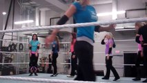 Sara Amato with NXT Divas at WWE Performance Center 2014