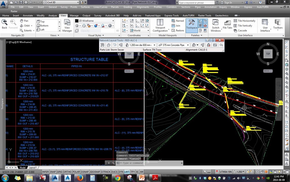 Tutoriales RG - AutoCAD Civil 3D 2014 - 61-REDES DE ACANTARILLAS-3 TABLAS