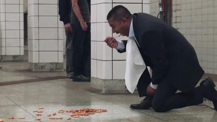 Bissell Vacuum Exec Eats Pasta Off Subway Platform He Just Cleaned