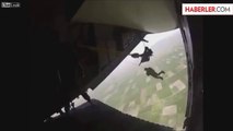 Hava Gösterisinde Askerin Paraşütü Uçağa Takıldı