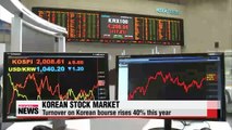 Turnover on Korean bourse rises 40p this year