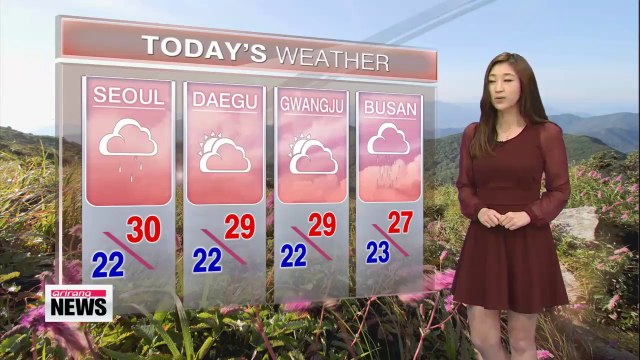 Mostly cloudy skies with sudden showers nationwide