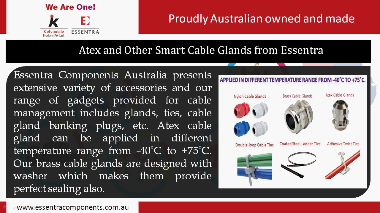 Cable Ties and Cable Glands for Cable Management - www.essentracomponents.com.au