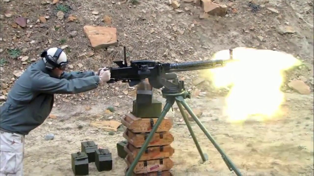 Shooting a DShK Heavy Machine Gun ...