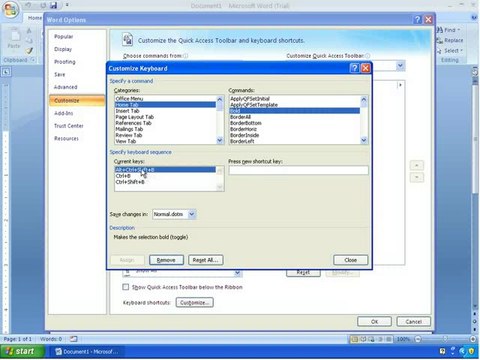 Word 2007 Tutorial 3 - Making Customized Keyboard Shortcuts