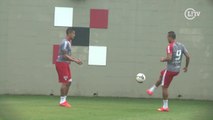 Em recuperação, Luis Fabiano e Antonio Carlos treinam com bola