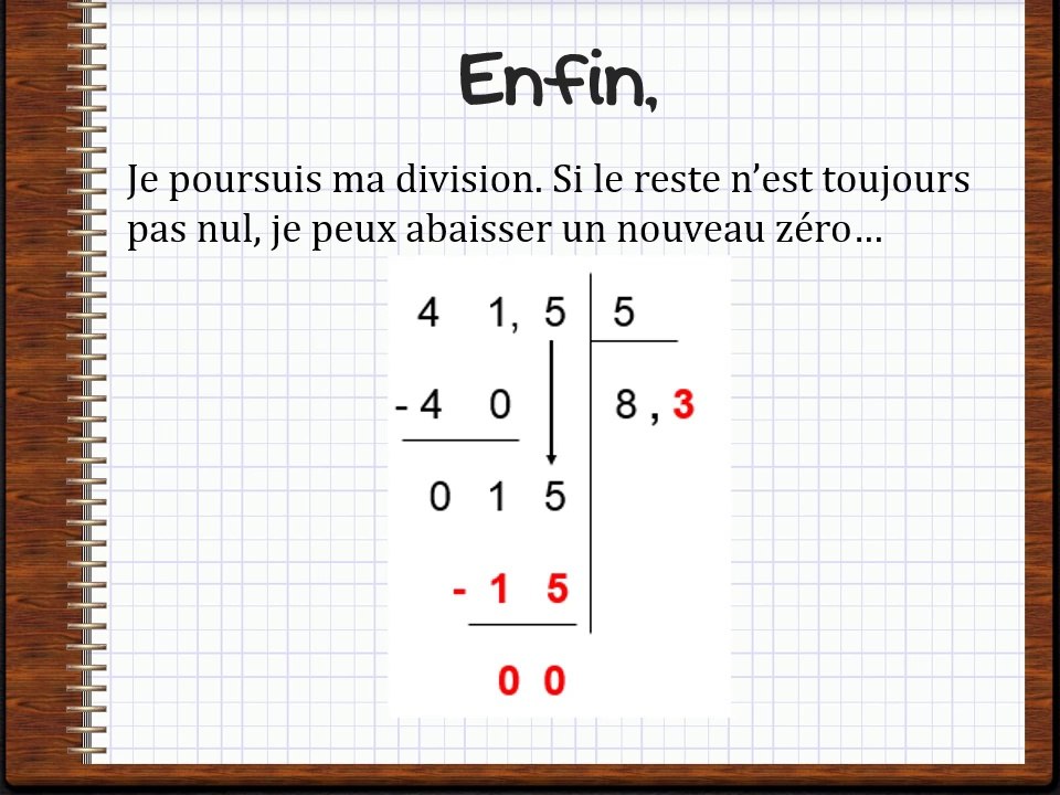 diviser un décimal par une entier