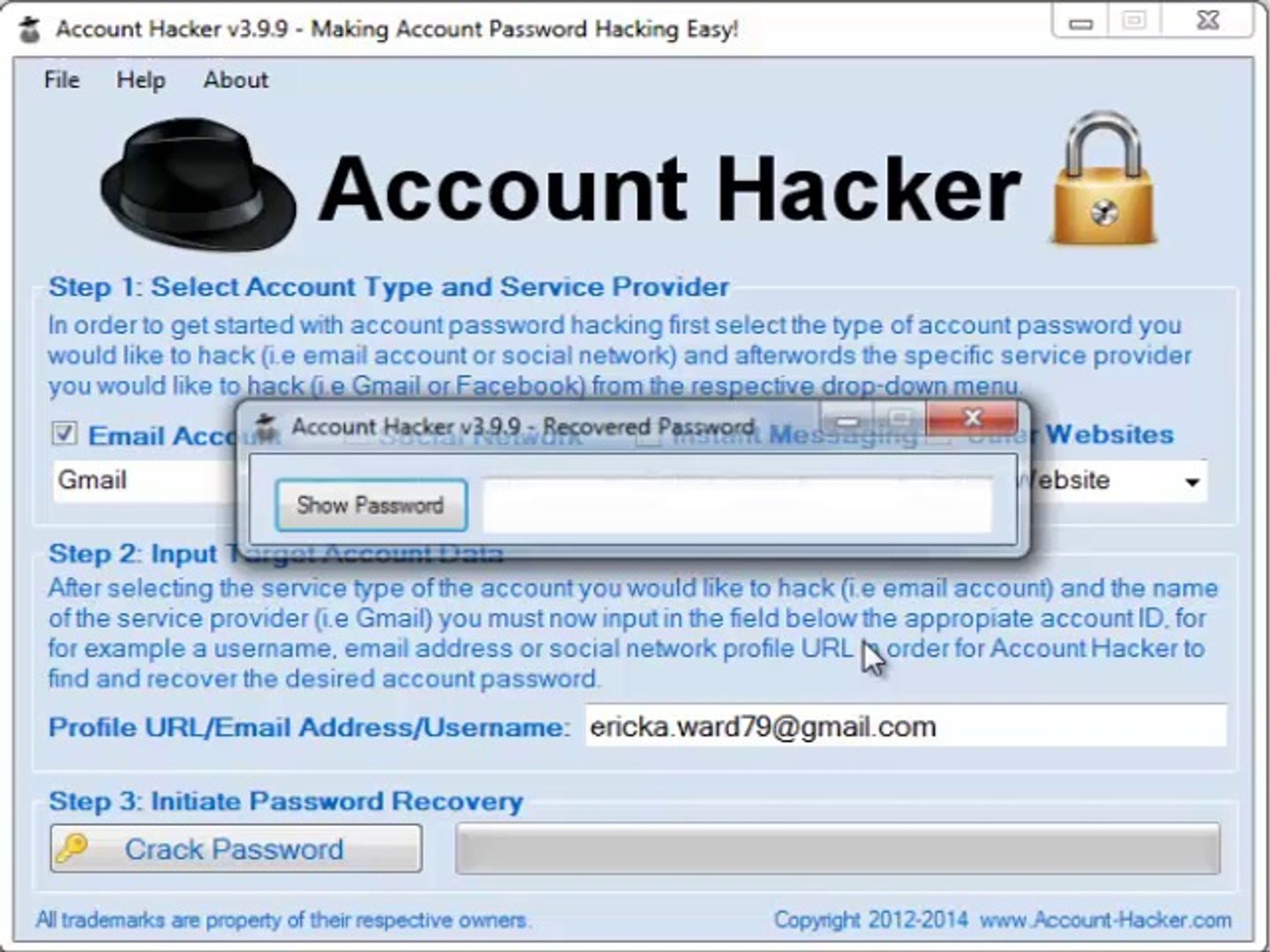 Get your password. Аккаунт хакера. Account Hacker v3.9.9 код активации. Mail Hack. Crack gmail password.