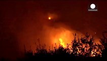 Parcialmente controlado un enorme incendio forestal en Grecia