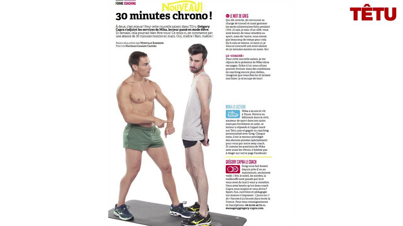 Une séance de sport en 30 minutes chrono avec Grégory Capra
