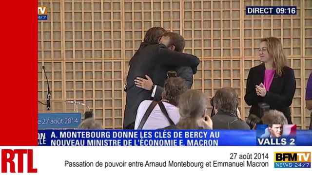 Passation de pouvoir entre Arnaud Montebourg et Emmanuel Macron