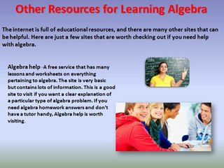 Resources to Get Algebra Homework Help