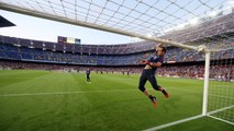 El primer calentamiento de Claudio Bravo en la Liga con el Barça