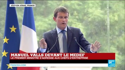 Remaniement en France _ Manuel Valls s'adresse aux chefs d'entreprise français_(360p)