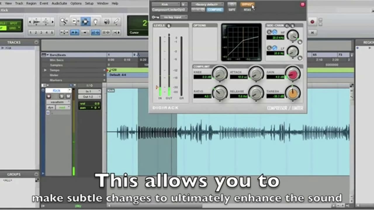 Pro Tools Basics - Plugins - Compression - How To Compress Track - Compress Audio