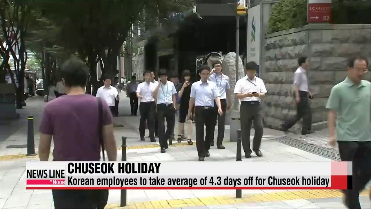 Korean employees to take 4.3 days off for Chuseok holiday