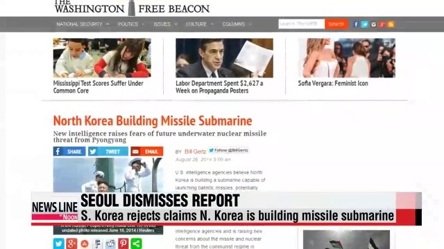 S. Korea's defense ministry rejects claims that N. Korea is building missile submarine