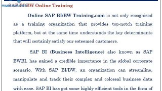 Online Sap BIBW Training In Canada,Pune
