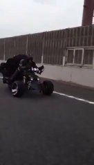 Batman Riding Bat-Trike On Japanese Highway