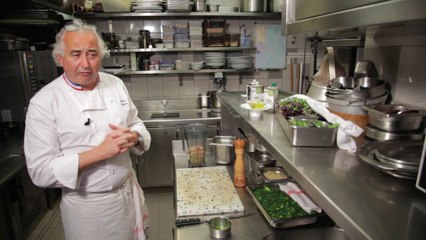 Bavaroise de fenouil à la ventrèche de thon, velouté de brocolis à l'huile d'olive par Stéphane Gaborieau