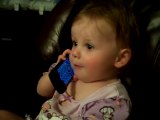 baby talking to dad on phone funny girl