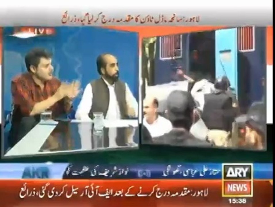 Mubasher Lucman thrashing PMLn MNA in a Live show