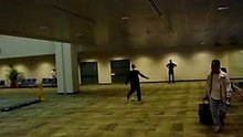 foot dans l'aeroport