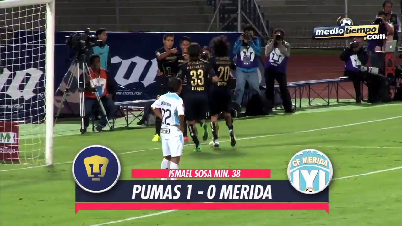Los goles del: Pumas vs Mérida (1 - 2)